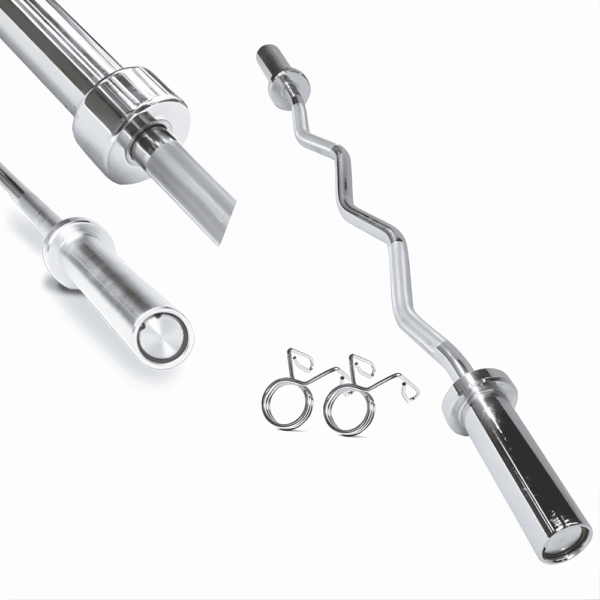 TUFF Fit Standard EZ Curl Barbell 4FT 10KG – Ergonomic Arm Training Bar