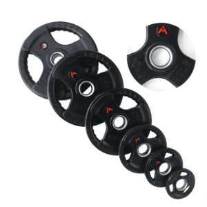 TUFF Fit Black Rubber Tri-Grip Weight Plates