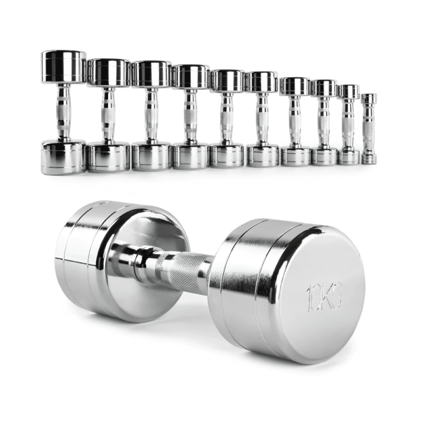 TUFF Fit Chrome Dumbbells 1KG–10KG – Commercial Series