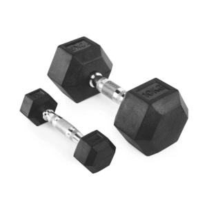 TUFF Fit Rubber Hex Dumbbells 1KG–10KG – Commercial Series